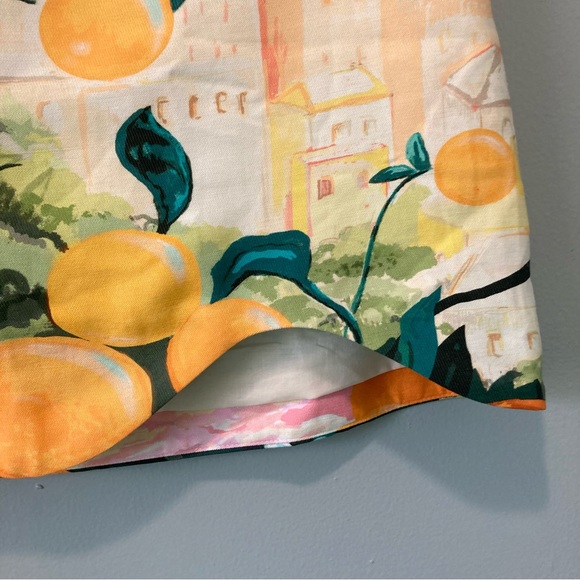 H&M Printed Scene Mini Skirt Asymmetrical Wavy Hem Lyocell Blend Cut-Out Skirt - Picture 5 of 14